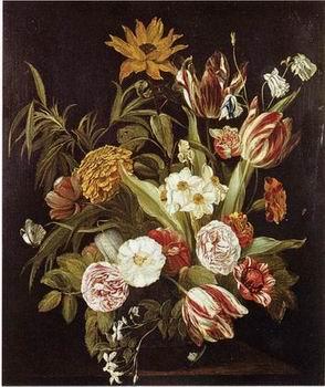  Floral, beautiful classical still life of flowers 016